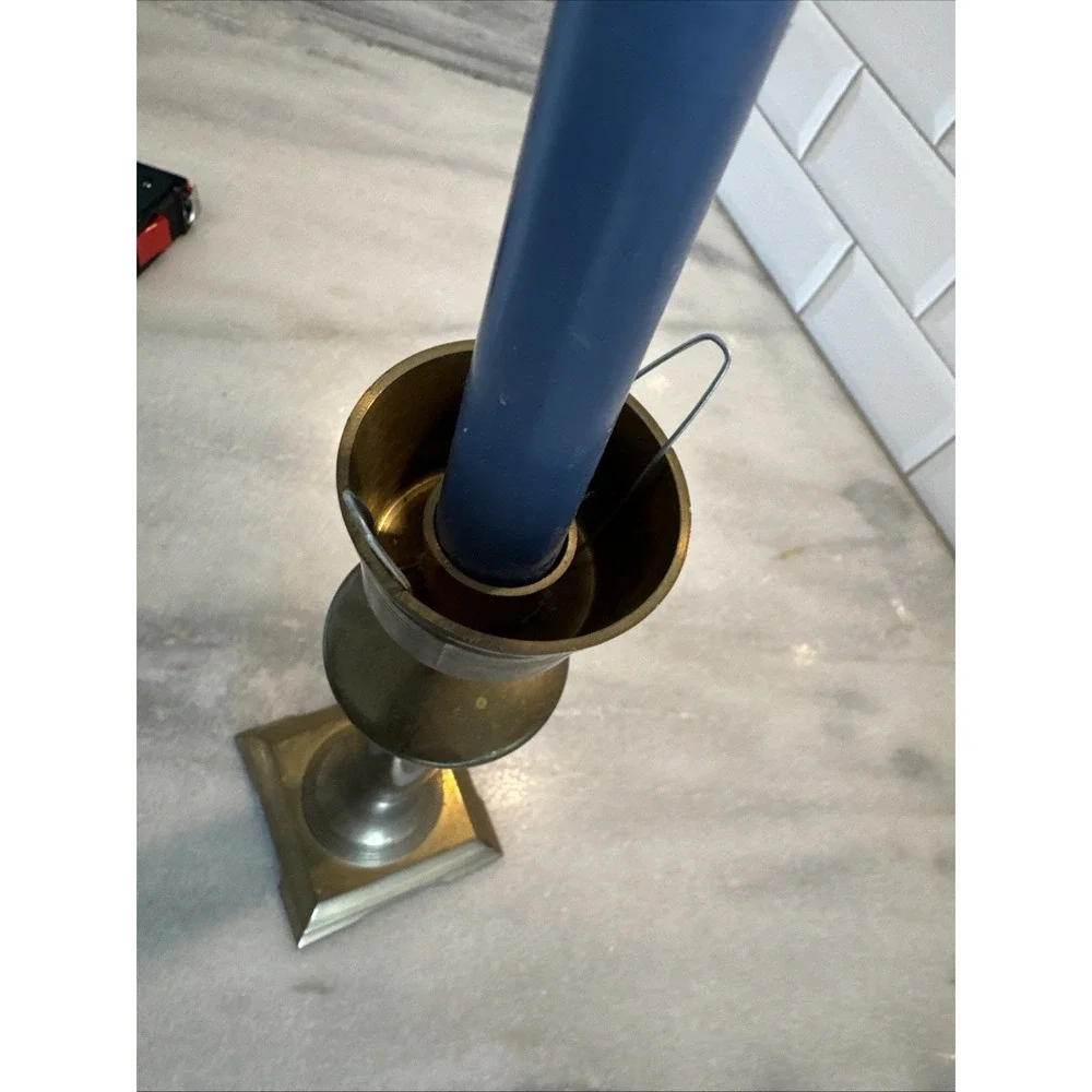Vintage Brass Hurricane Lamp 20in Tall ES0002